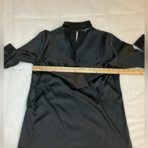 Fashion Nova Elegant Black Satin Dress - Picture 4 of 7